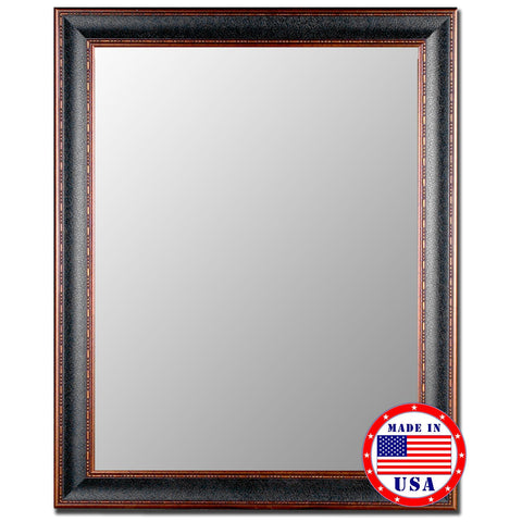 Hitchcock Butterfield Textured Black And Copper Framed Wall Mirror