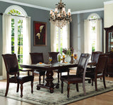 Homelegance Lordsburg 8 Piece Double Pedestal Dining Room Set in Dark Brown