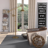 Hudson & Canal Descartes Brushed Brass Wide Brim Floor Lamp with Pulley System