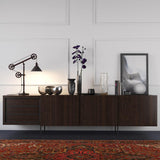 Hudson & Canal Descartes table lamp in blackened bronze with pulley system