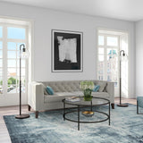 Hudson & Canal Harrison Arc Blackened Bronze Floor Lamp