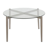 Hudson & Canal Kadmos Round Coffee Table in Satin Nickel