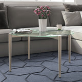 Hudson & Canal Kadmos Round Coffee Table in Satin Nickel