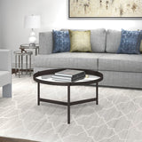 Hudson & Canal Kismet coffee table in blackened bronze with mirrored top