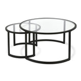 Hudson & Canal Mitera coffee table set in blackened bronze