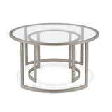 Hudson & Canal Mitera coffee table set in nickel