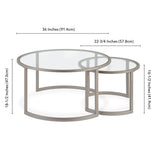 Hudson & Canal Mitera coffee table set in nickel