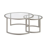 Hudson & Canal Mitera coffee table set in nickel