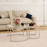 Hudson & Canal Mitera coffee table set in nickel