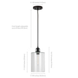 Hudson & Canal Nora pendant in seeded glass and blackened bronze