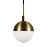 Hudson & Canal Orb Small Globe Brass and Frosted glass Pendant