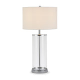 Hudson & Canal Rowan table lamp in glass and nickel