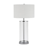 Hudson & Canal Rowan table lamp in glass and nickel