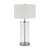 Hudson & Canal Rowan table lamp in glass and nickel