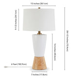 Hudson & Canal Virta table lamp in wood and ceramic