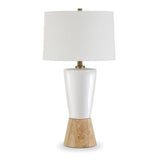 Hudson & Canal Virta table lamp in wood and ceramic