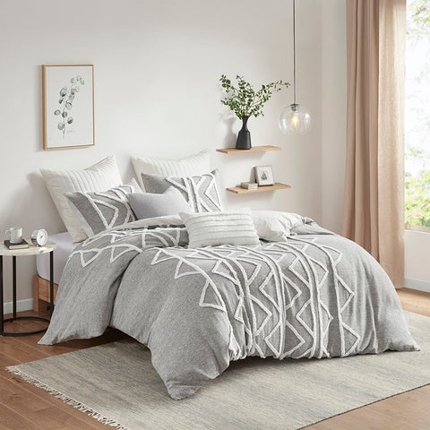 INK+IVY Hayes Chenille 3 Piece Cotton Duvet Cover Set - King/Cal King