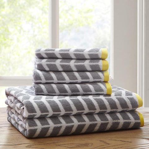 Intelligent Design Nadia 6 Piece Cotton Jacquard Towel Set