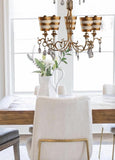 Lucas & McKearn Tivoli 5 Light Striped Gold Shaded 30 In Unique Chandelier