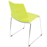 Lumisource Arrow Contemporary Dining Chair in Lime Green - Set of 2