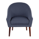 Lumisource Bacci Contemporary Accent Chair in Blue Fabric
