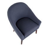 Lumisource Bacci Contemporary Accent Chair in Blue Fabric