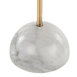 Lumisource Bello Contemporary-Glam Floor Lamp in White Marble with Gold Metal Frame and Black Metal Shade