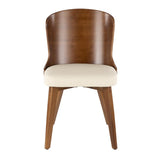 Lumisource Bocello Mid-Century Chair in Walnut and Cream Faux Leather
