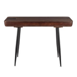 Lumisource Boom Mid-Century Modern Desk in Black Metal with a Walnut Wood Top