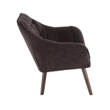 Lumisource Boulder Mid-Century Modern Accent Chair in Charcoal Fabric