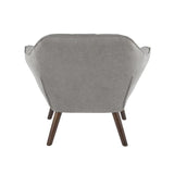 Lumisource Boulder Mid-Century Modern Accent Chair in Grey Fabric