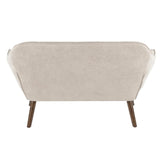 Lumisource Boulder Mid-Century Modern Love Seat in Beige Fabric