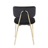 Lumisource Bouton Contemporary/Glam Chair in Gold Metal and Black Velvet - Set of 2