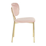 Lumisource Bouton Contemporary/Glam Chair in Gold Metal and Blush Pink Velvet - Set of 2