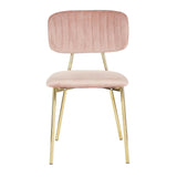 Lumisource Bouton Contemporary/Glam Chair in Gold Metal and Blush Pink Velvet - Set of 2