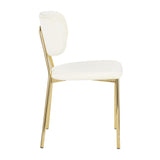 Lumisource Bouton Contemporary/Glam Chair in Gold Metal and Cream Velvet - Set of 2