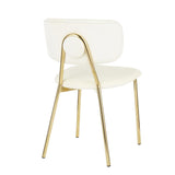 Lumisource Bouton Contemporary/Glam Chair in Gold Metal and Cream Velvet - Set of 2