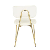 Lumisource Bouton Contemporary/Glam Chair in Gold Metal and Cream Velvet - Set of 2