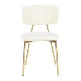 Lumisource Bouton Contemporary/Glam Chair in Gold Metal and Cream Velvet - Set of 2