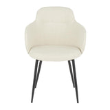 Lumisource Boyne Industrial Chair in Black Metal and Cream Noise Fabric