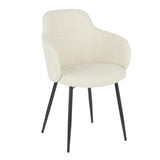 Lumisource Boyne Industrial Chair in Black Metal and Cream Noise Fabric