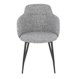 Lumisource Boyne Industrial Chair in Black Metal and Grey Noise Fabric