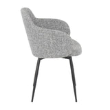 Lumisource Boyne Industrial Chair in Black Metal and Grey Noise Fabric