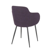 Lumisource Boyne Industrial Chair in Black Metal and Purple Noise Fabric