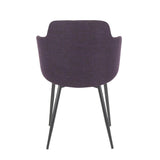 Lumisource Boyne Industrial Chair in Black Metal and Purple Noise Fabric