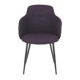 Lumisource Boyne Industrial Chair in Black Metal and Purple Noise Fabric