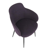 Lumisource Boyne Industrial Chair in Black Metal and Purple Noise Fabric