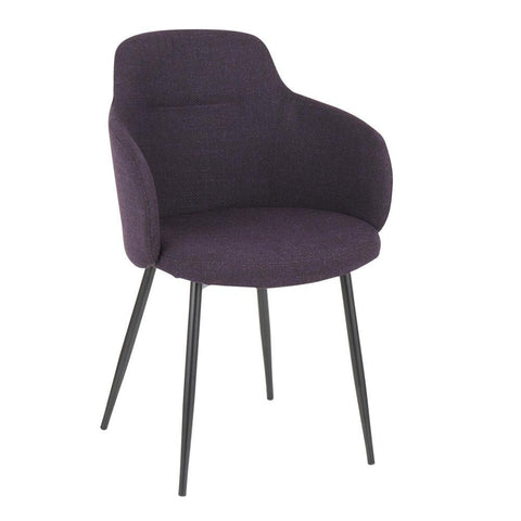 Lumisource Boyne Industrial Chair in Black Metal and Purple Noise Fabric