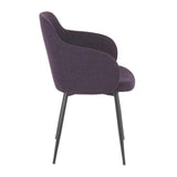 Lumisource Boyne Industrial Chair in Black Metal and Purple Noise Fabric