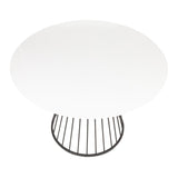 Lumisource Canary Contemporary Dining Table in Black Metal & White Wood Top